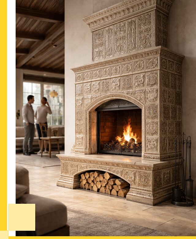 Купить изразцовый камин в Крымске от 259075 р. | ЭриданКрм