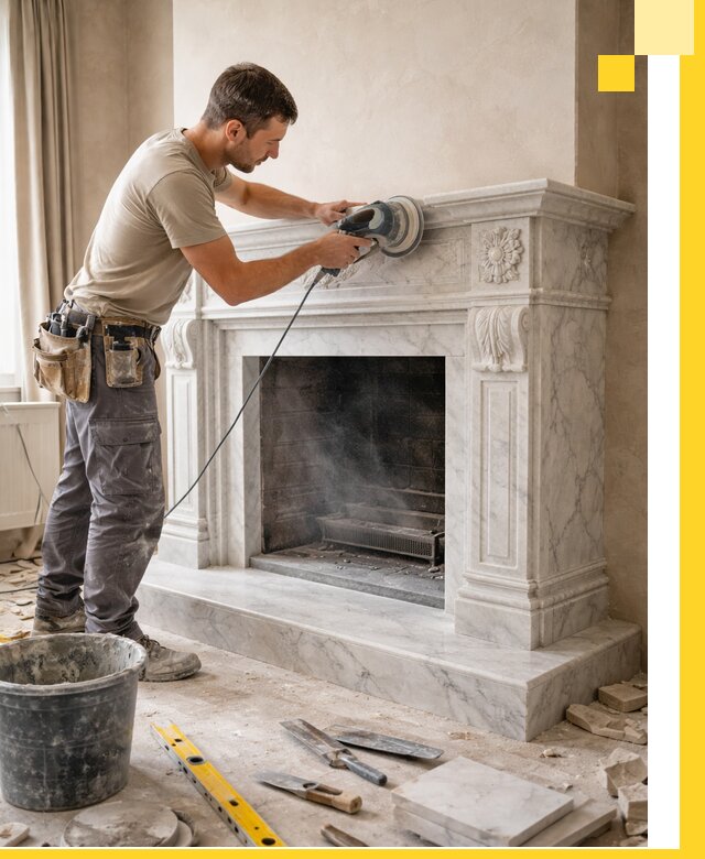 Изготовление и установка мраморных каминов в Крымске под ключ