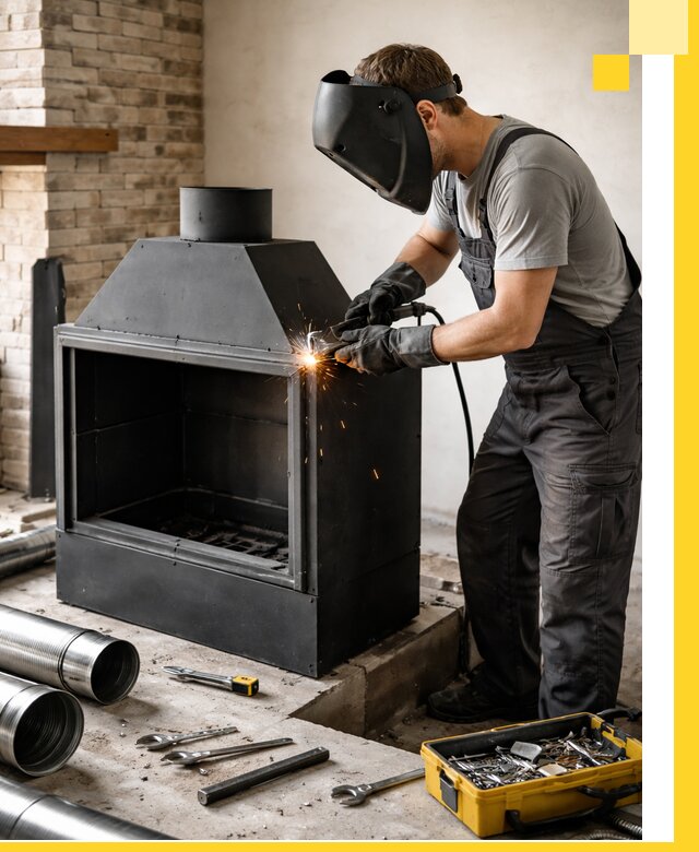 Продажа и установка металлических каминов в Крымске под ключ