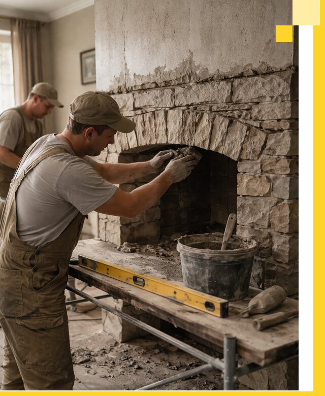 Изготовление каминов под ключ в Крымске, монтаж и отделка