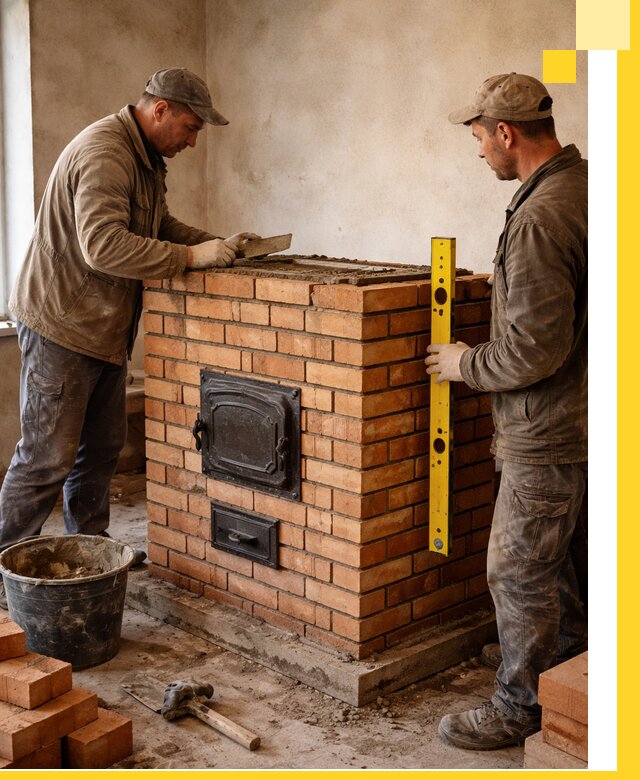 Отопительные печи под ключ в Крымске, установка и сборка