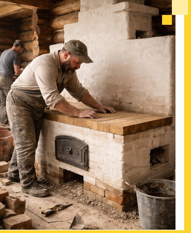 Проектирование и установка русской печи с лежанкой в Крымске