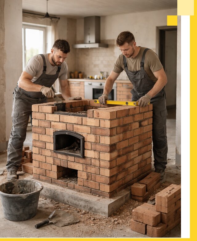 Установка и монтаж печей в частном доме в Крымске под ключ