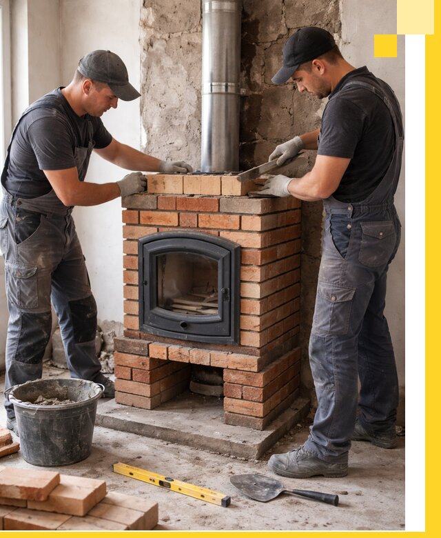 Монтаж печи камина под ключ в Крымске с гарантией и пусконаладкой