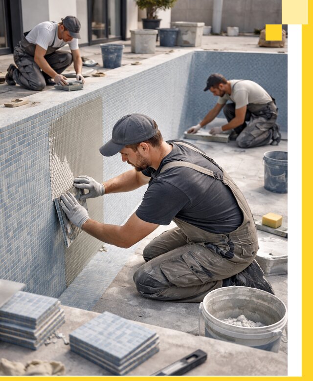 Облицовка бассейнов в Крымске плитка мозаика гидроизоляция