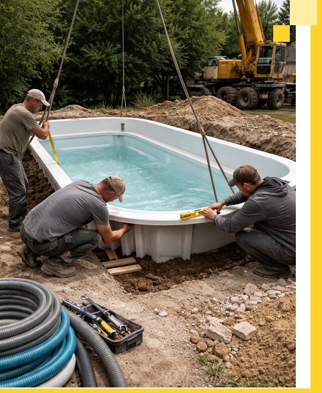 Установка и монтаж композитных бассейнов под ключ в Крымске