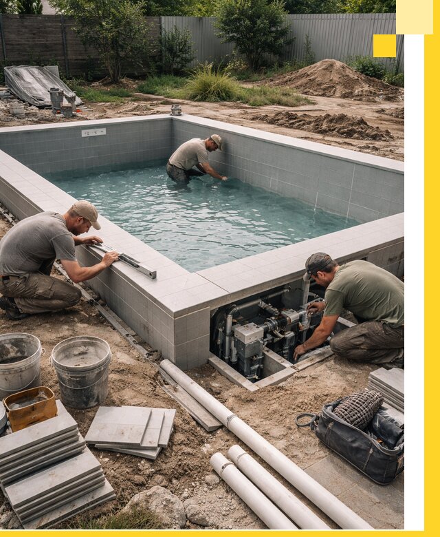 Строительство и монтаж бассейнов для дачи под ключ в Крымске