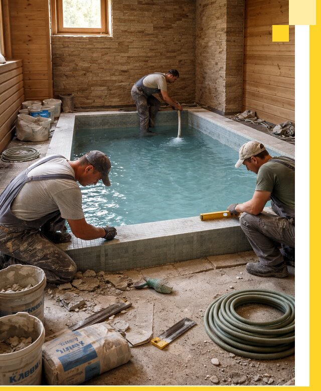 Проектирование и строительство бассейнов для бани в Крымске