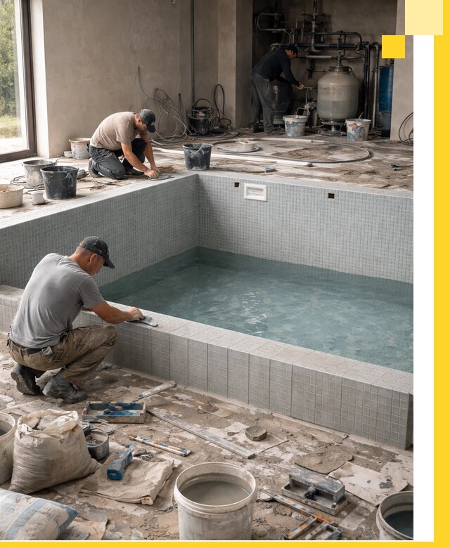 Строительство и монтаж бассейнов в помещении в Крымске