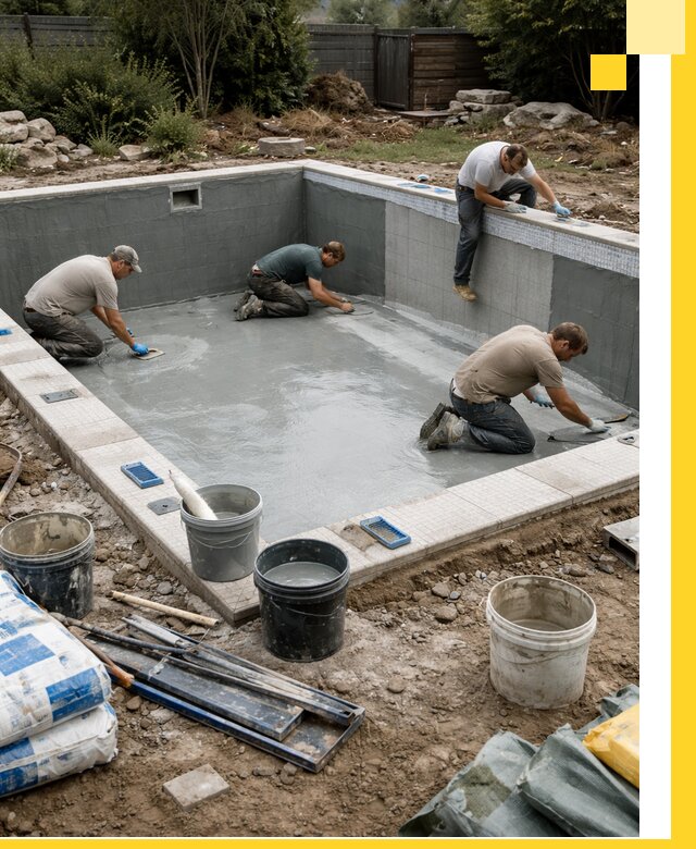 Изготовление и монтаж чаши бассейна под ключ в Крымске