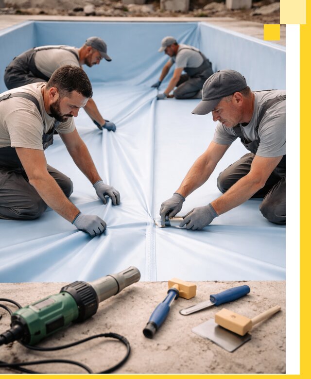 ПВХ пленка для бассейнов с монтажом и гарантией в Крымске