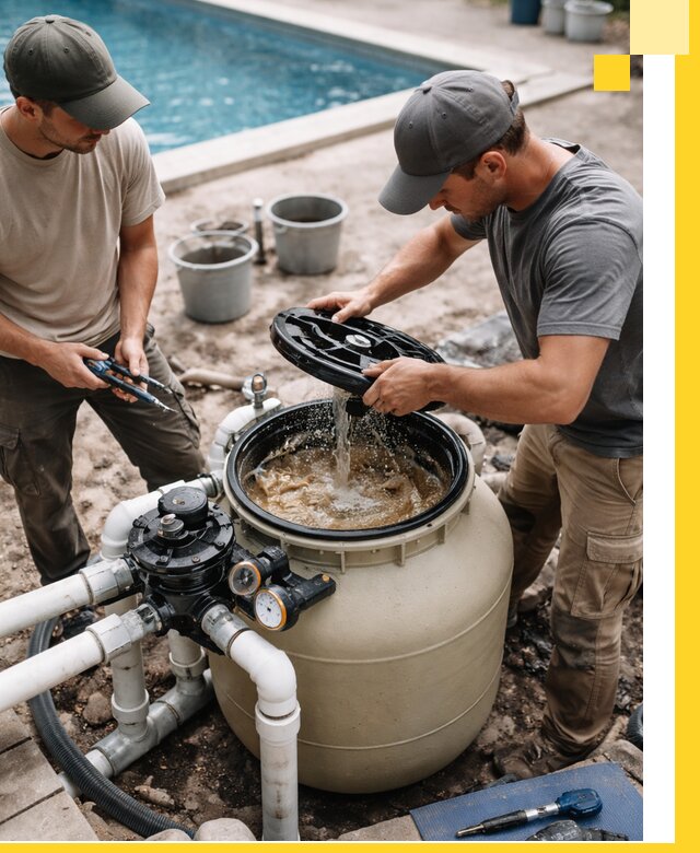 Установка и обслуживание песочных фильтров для бассейнов в Крымске