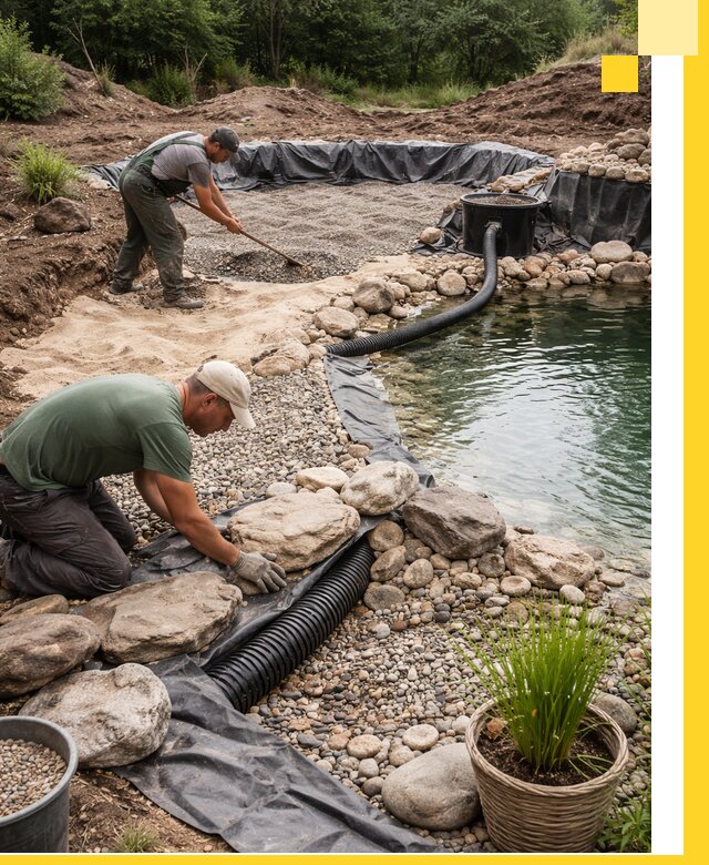 Строительство природных бассейнов и озер в Крымске под ключ