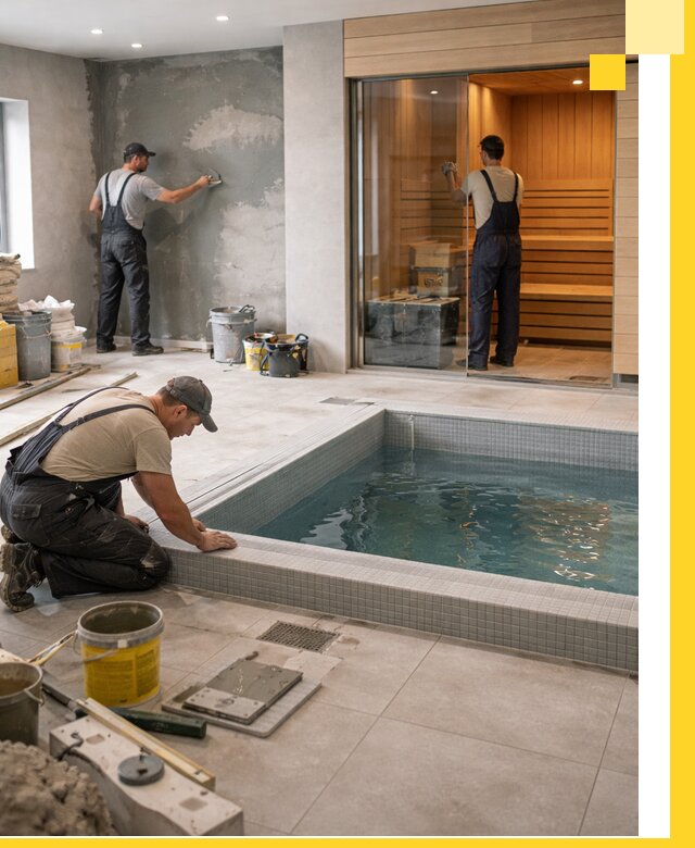 Проектирование и строительство сауны с бассейном в Крымске