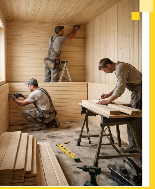 Обшивка саун в Крымске из натуральной древесины под ключ