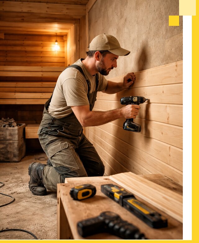 Профессиональная внутренняя отделка бани в Крымске под ключ