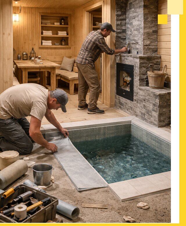 Строительство бань с комнатой отдыха под ключ в Крымске