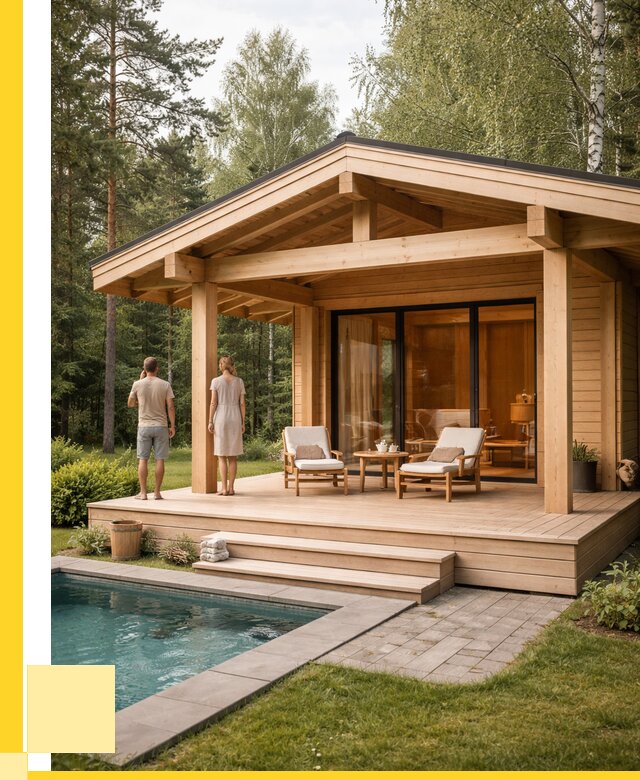 Бани с террасой под ключ в Крымске от 621780 р. | ЭриданКрм