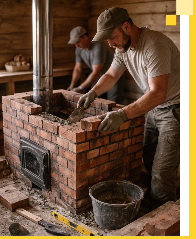 Кирпичные печи для бани под ключ в Крымске, проект и монтаж