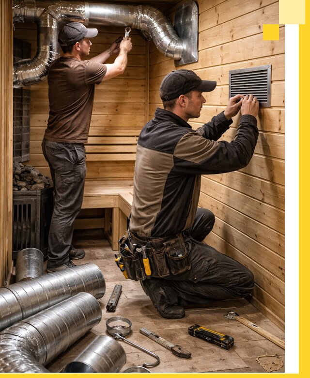 Проектирование и монтаж вентиляции бани в Крымске под ключ